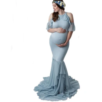 Nėriniai Prop Pynimas Maxi Dress Motinystės Suknelės Už Nuotrauką Šaudyti Nėštumo Suknelė Fotografijos Shoulderless Motinystės Fotografija