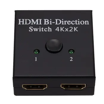 4K Bi-Kryptimi 2.0 HDMI Kabelio Jungiklis Switcher Splitter Hub HDCP 2 1 Iš 1 Į 2 Iš dvipusis Splitter