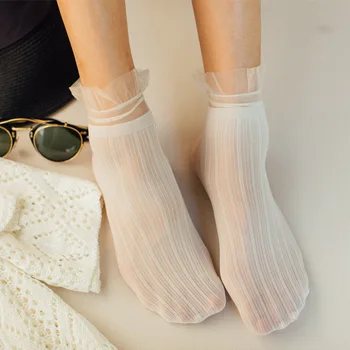 Kietojo Moterų Kojinės-Ultra plonas, Permatomos Kojinės Aukštos kokybės Elastinga Kristalų nailono Kojinės trumpos kojinės Akies Didmeninės