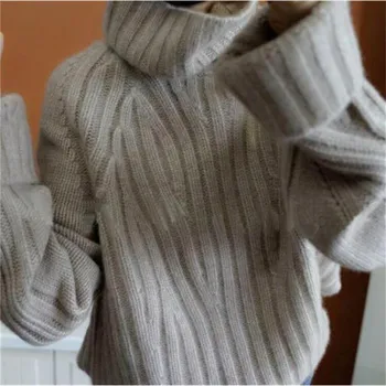 Europos Stiliaus Naujas Moterims Megztiniai Mados Moterų Golfo Kašmyro Megztinis Moterims Megztų Megztinių Prarasti Viršūnes F004