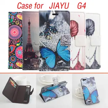 Jiayu G4 padengti piniginės Aukštos Kokybės Modelis Apversti Oda Atveju Padengti Jiayu G4, su stovo funkcija ir kortelės lizdas