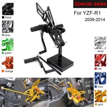 Motociklo Galinio Nustatyti Priedai Už Yamaha YZF-R1 2009-CNC Reguliuojamas Rearset Koja Vinys YZF R1 pakojų Footpegs