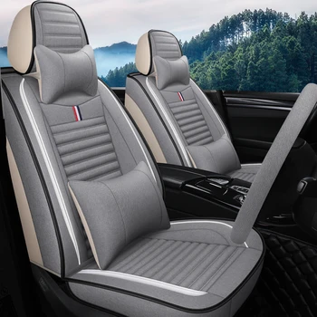 Visiška linų pluošto automobilių sėdynės padengti automobilių sėdynės apima ford explorer 5 figo focus 1 2 3 mk1 mk2 mk3 fusion