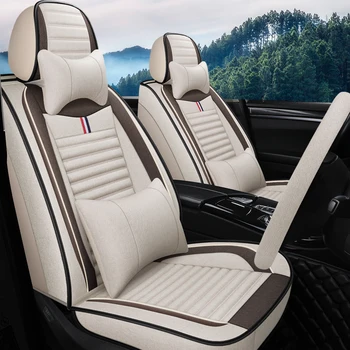 Visiška linų pluošto automobilių sėdynės padengti automobilių sėdynės apima ford explorer 5 figo focus 1 2 3 mk1 mk2 mk3 fusion