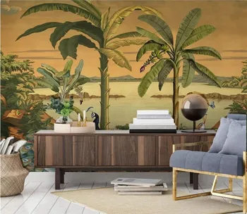 Custom Tropinių džiunglių gaidžio Sienų Tapetai Šiuolaikinės 3D Foto tapetų Dažymas Kambarį TV Sofos Patalynės Kambarys