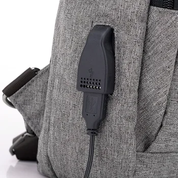 Poliesteris krūtinės maišelį vyriški laisvalaikio pečių maišą USB krepšys paprasta laukinių multi-funkcija lauko krepšys