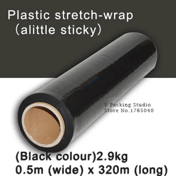 0,5 m(platus) x 320m(ilgas) 2.9 kg/vnt Vyniojimo Stretch plėvelė, plastikiniai roll prekių pakavimo plėvelė