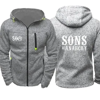 SOA Sons of anarchy vaiko naujų Mados SAMCRO Vyrų Sportinės aprangos Užtrauktukas Hoodies Vyrų Atsitiktinis Marškinėlius Vilnos Hip-Hop Šiltą Bliuzoną