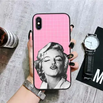 Marilyn Monroe Juoda Galinį Dangtelį Telefono dėklas Skirtas Apple IPhone 11 Pro XS MAX XR 7 8 6 6S Plus X 10 (Dešimt 5 5S SE Coque Shell