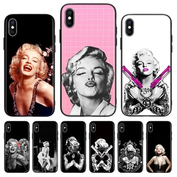 Marilyn Monroe Juoda Galinį Dangtelį Telefono dėklas Skirtas Apple IPhone 11 Pro XS MAX XR 7 8 6 6S Plus X 10 (Dešimt 5 5S SE Coque Shell