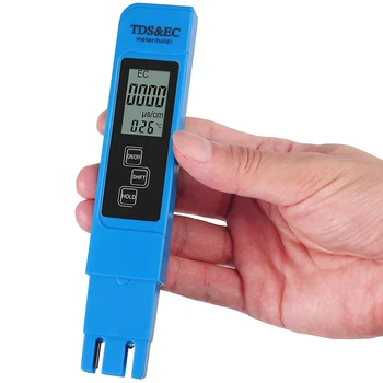 TDS EB Matuoklis Temperatūros Testeris Pen 3 in 1 Funkcija Laidumas Vandens Kokybės Matavimo Įrankis TDS EB Testeris 0-9990 Gpm 15%