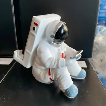 [Amatų] Kūrybinės Erdvės Vyras Astronautas Skulptūra Raketų Plokštumos Kosmonautas Telefono turėtojas pav modelis ornamentu Statula Namų Dekoracijos