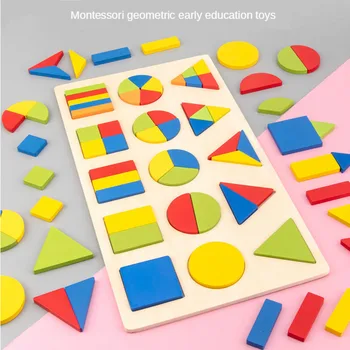 Montessori Lytėjimo Jutimo Medienos Mygtukas Galvosūkiai Peg Valdybos Geometrinės Formos Rungtynės Spalvų Pažinimo Įspūdį Valdybos Mokymosi Švietimo Žaislas
