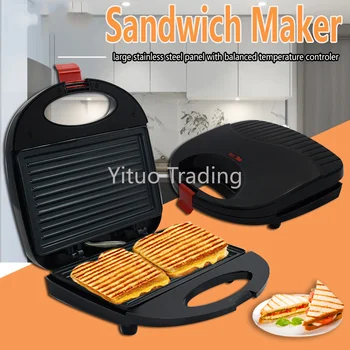 Mažas Europos stiliaus Daugiafunkcinis Juostele Sandwich Maker Namų 750w Didelės galios Juoda Pusryčiai Duona Sandwich Maker