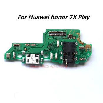 1 VNT USB Įkrovimo lizdas Valdybos modulis+ Mikrofonas + Ausinių Jungtis, Flex kabelis Huawei honor 7X Žaisti Pakeitimo