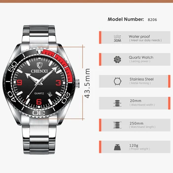 2020 CHENXI Top Brand Prabangių Verslo Laikrodžius Vyrų Chronograph Watch Vyrų Naujas Mados Kvarciniai Laikrodžiai vyriški Relogio Masculino