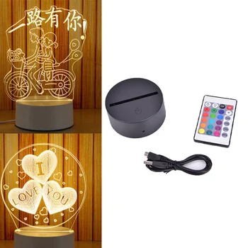 7 Spalvų USB Kabelis Touch 3D LED Šviesos Lempos Laikiklį Base 3D LED Nakties Šviesos Pakeitimo Spalvinga Šviesos Pagrindai Lentelė Led Bazės