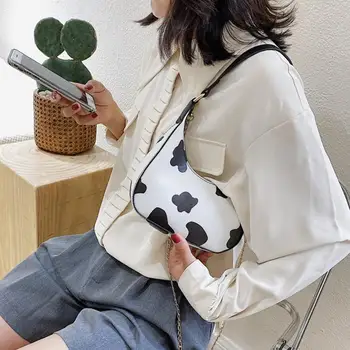 Karvė Modelis Pusmėnulio Formos Dizainas Pečių Krepšiai Moterų Kryžiaus Rankinėje Mielas maišelį kūno Naujus Kelionių Rankinės batono 2020 Mažas W6Z2