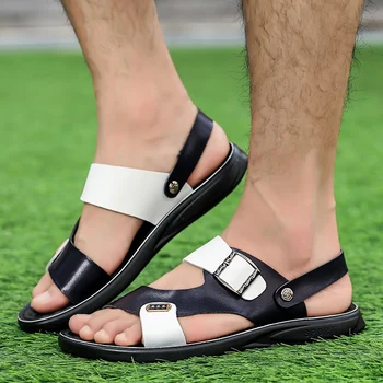 2019 nauji vyriški sandalai atsitiktinis odiniai batai žmogus vasaros butas paplūdimio sandalai vyriškos šlepetės lauko sandalai vyrams karšto pardavimo šlepetė
