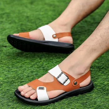 2019 nauji vyriški sandalai atsitiktinis odiniai batai žmogus vasaros butas paplūdimio sandalai vyriškos šlepetės lauko sandalai vyrams karšto pardavimo šlepetė