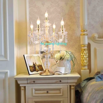 Europos stalo lempa naktiniai staleliai, lempa, miegamasis, studijų kambarį cinko lydinys dekoratyvinis stalo lempa kūrybos kristalų stalo lempa
