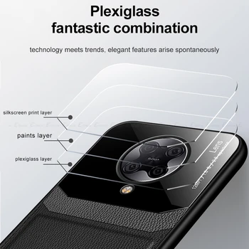Odinis Telefono dėklas, Skirtas XiaoMi PocoPhone Poco X3 NFC M3 M2 X2 F2 Pro Prabangus Veidrodis Stiklas, atsparus smūgiams Silikoninis Galinio Dangtelio