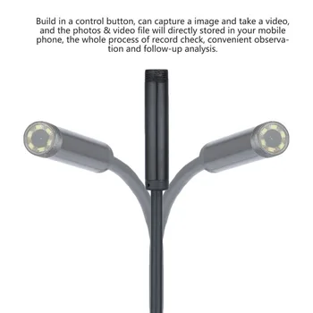 2018 Naujas 1 M /7mm Objektyvas, USB Laidas, Mini Standus Tikrinimo Kamera Gyvatė Vamzdelis Vandeniui Endoskopą Borescope su 6 LED, skirta 