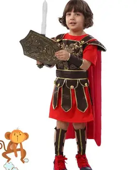 Naujausias Senovės romos Karalius Princas kostiumai romėnų kariai vaikams romėnų kareivis Karalius berniukai, helovyno cosplay apranga Maskuotis Suknelė