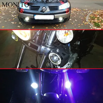 125W U7 LED Motociklo priekinis žibintas Angel Eyes Vairavimo Žibintas Priešrūkinis Žibintas, Skirtas Suzuki GSX250 GSX550 GSX600 GSXR1000 GSXR1100 Katana