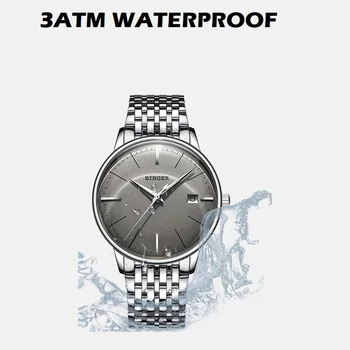2017 BINGER Mechaninis laikrodis Vyrams, Prekės Prabangūs vyriški Automatinis Laikrodžiai Safyras Riešo Žiūrėti Vyrų Vandeniui Reloj Hombre B5078M