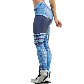 Antblauzdžiai Moterims 2019 Džinsai Spausdinimo Antblauzdžiai Įdėti Klubo Elastinga Aukštos Juosmens Legging Kvėpuojantis Slim Kelnės leggins fitneso legging