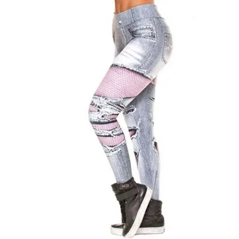 Antblauzdžiai Moterims 2019 Džinsai Spausdinimo Antblauzdžiai Įdėti Klubo Elastinga Aukštos Juosmens Legging Kvėpuojantis Slim Kelnės leggins fitneso legging