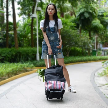 X-03 pirkinių krepšelį nešiojamas sulankstomas vežimėlis mini aliuminio lydinio vežimėlio bagažo krepšelis namų bakalėjos pirkinių krepšelį