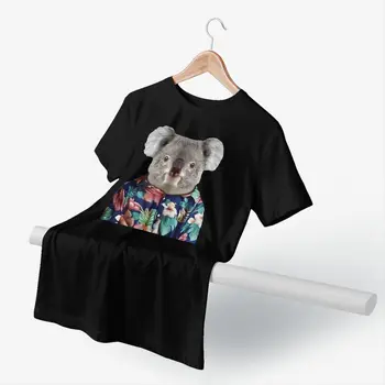 Koala Marškinėliai Mielas Koala Havajų Marškinėliai T-Shirt Spausdinti Vyrų Marškinėliai, Nuostabus Negabaritinių Marškinėlius Streetwear