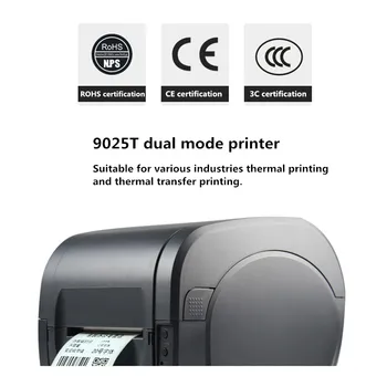 9025T produkto kainą padengtas popierius matinis sidabro popieriaus vandens skalbimo ženklas šilumos perdavimo etiketės anglies juosta brūkšninių kodų spausdintuvas