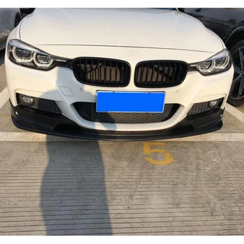 PU Juodos spalvos Priekinis Bamperis Lūpų Spoileris Skaldymo BMW 3 Series F30 F31 M Sport - 2018 Bamperio Lip Šakotuvai