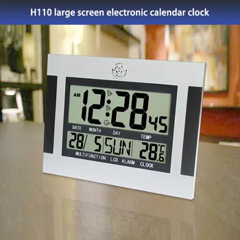 Skaitmeninis Stalo, Sieninis Laikrodis su Termometru & Kalendorius LCD Ekranas, H110