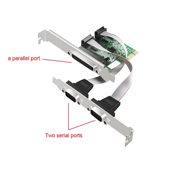 PCI Plėtimo Kortelių Adapteris Keitiklis Dual RS232 RS-232 Serial Ports (COM & DB25 Spausdintuvo Lygiagrečiai Port LPT