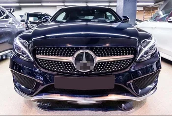 W205 Diamond Sidabro Grotelės Su Centrinio Benz Logotipą Mercedes W205-2018