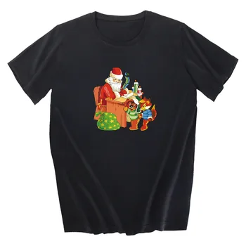 Kalėdų Santa Claus vyriški Marškinėliai 2020 Juokinga Atspausdintas Trumpas Rankovės Tshirts Vasaros Hip-Hop Atsitiktinis vatos Pagaliukai Tees Streetwear