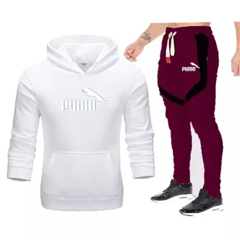 Pavasarį nauji vyriški laisvalaikio sportinės aprangos dviejų dalių hoodie + kelnės bėgiojimas fitneso sporto apsidraudimo sekti pavyzdžiu megztinis kostiumas M-3XL