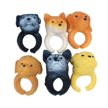 Mini Juokinga 3D Gyvūnų Šunų Žiedai Mielas Šuo Piršto Žiedai, Žaislai Vaikams, Žiedai, Papuošalai, Žiedai, Žaislai, Mergaičių Grožio Žaislai Pirštų Lėlės