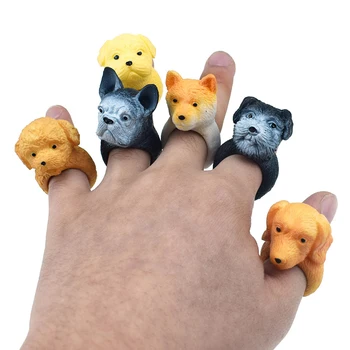 Mini Juokinga 3D Gyvūnų Šunų Žiedai Mielas Šuo Piršto Žiedai, Žaislai Vaikams, Žiedai, Papuošalai, Žiedai, Žaislai, Mergaičių Grožio Žaislai Pirštų Lėlės