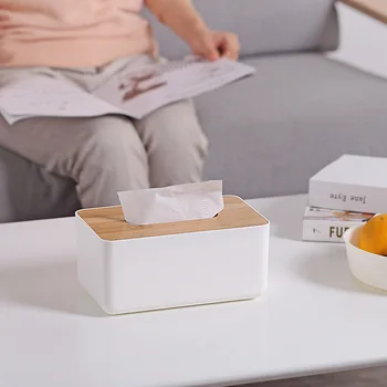 2021 kūrybos Japonų stiliaus valgomasis stalas audinių langelį stalas siurbimo langelį padengti bambuko audinio talpinimo nešiojamų automobilių saugojimo dėžutė