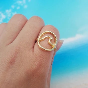1pcs Begalinis Bangų Žiedas moterims žiedai vandenyno papuošalai SanLan