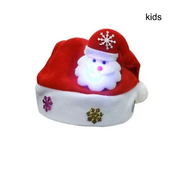 LED Šviesos Iki Kalėdų Skrybėlės Santa Hats Vaikų, Moterų, Vyrų, Berniukų, Mergaičių Bžūp Ornamentai Dekoracija Kalėdų Vakarėlį PropsT