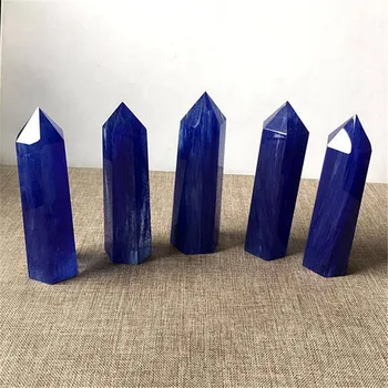 5 vnt lašas laivybos mėlyna stintos kristalas brangakmenio obeliskas taško, meditacija, reiki gydymo Kristalų Lazdelė Bokštas Kristalų Tinklai