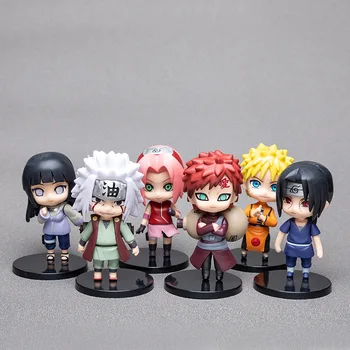 6 vnt./set Naruto Hyuuga Ichizoku Hinata Hyuga Jiraiya Gaara Lėlės Modelį PVC Papuošalų, žaislų, dovanų 9.5 CM