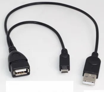 Micro USB OTG Host Kabelis Su USB Kištukas, Maitinimo Black #DY184