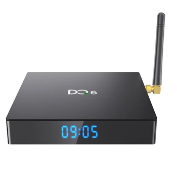 DQ6 Android TV Box 4GB+32GB Rockchip RK3318 2.4 G&5G Dual-Band Wifi 4K HD Media Player Android10.0 Set Top Box, EU Plug